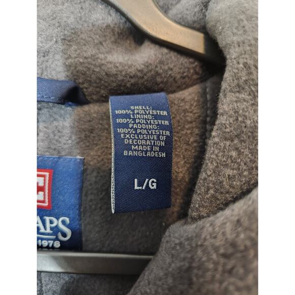 Chaps Men's Full Zip Vest Size L Fleece-Lined Microfiber Navy Blue Pockets EUC - Picture 3 of 7